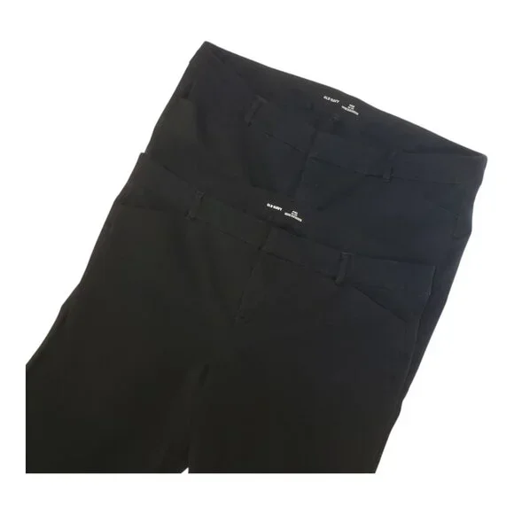 2 Pair Old Navy Pixie Mid-Rise Pants Womens Plus Sz 18 Office Career Wear Black - Picture 2 of 11